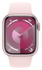 Apple Watch Series 9, Cellular, 41mm, Pink, Light Pink Sport Band - S/M (MRHY3QC/A)