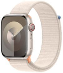 Apple Watch Series 9, Cellular, 45mm, Starlight, Starlight Sport Loop (MRMA3QC/A)