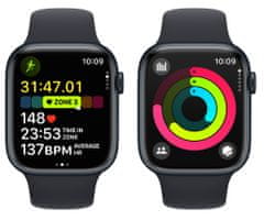 Apple Watch Series 9, Cellular, 45mm, Midnight, Midnight Sport Band - M/L (MRMD3QC/A)