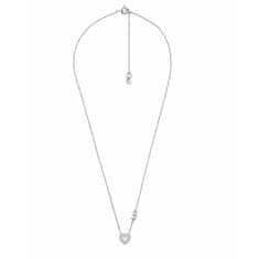 Michael Kors Nežný strieborný náhrdelník so zirkónmi Pavé Heart MKC1520AN040