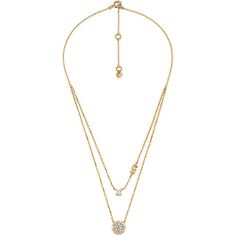 Michael Kors Moderný dvojitý pozlátený náhrdelník Brilliance MKC1591AN710