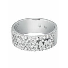 Michael Kors Trblietavý strieborný prsteň so zirkónmi MKC1555AN040 (Obvod 55 mm)