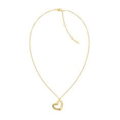 Calvin Klein Slušivý pozlátený náhrdelník so srdiečkom Minimalist Hearts 35000385