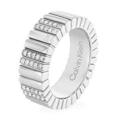 Calvin Klein Módny oceľový prsteň s kryštálmi Minimalistic Metal 35000440 (Obvod 54 mm)