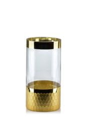 Mondex Sklenená váza Serenite 19,5 cm číra/zlatá