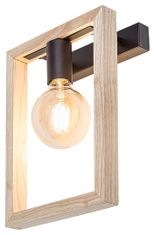 Rabalux Nástenné svietidlo Indigo 1x40W | E27 - svetlé drevo, čierna