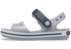 Crocs Crocband Sandals pre deti, 33-34 EU, J2, Sandále, Šlapky, Papuče, Light Grey/Navy, Sivá, 12856-01U