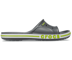 Crocs Bayaband Slides Unisex, 38-39 EU, M6W8, Šlapky, Sandále, Papuče, Slate Grey/Lime Punch, Sivá, 205392-0GX