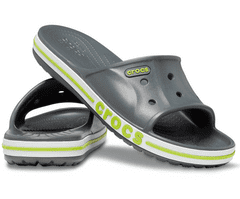 Crocs Bayaband Slides pre mužov, 45-46 EU, M11, Šlapky, Sandále, Papuče, Slate Grey/Lime Punch, Sivá, 205392-0GX