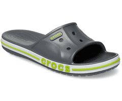 Crocs Bayaband Slides pre mužov, 48-49 EU, M13, Šlapky, Sandále, Papuče, Slate Grey/Lime Punch, Sivá, 205392-0GX
