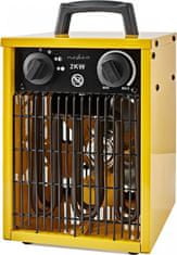 Nedis průmyslový horkovzdušný ventilátor/ termostat/ spotřeba 2000 W/ 2 nastavení teploty/ IP24/ integ. úchyty/ žlutý