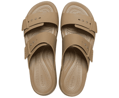 Crocs Brooklyn Buckle Low Wedge Sandals pre ženy, 38-39 EU, W8, Sandále, Šlapky, Papuče, Khaki, Hnedá, 207431-260