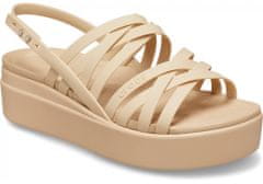Crocs Brooklyn Strappy Low Wedge Sandals pre ženy, 42-43 EU, W11, Sandále, Šlapky, Papuče, Chai, Béžová, 206751-212