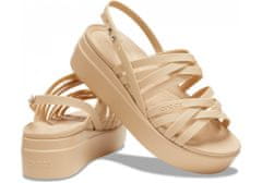 Crocs Brooklyn Strappy Low Wedge Sandals pre ženy, 42-43 EU, W11, Sandále, Šlapky, Papuče, Chai, Béžová, 206751-212