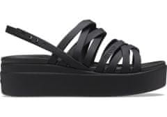 Crocs Brooklyn Strappy Low Wedge Sandals pre ženy, 37-38 EU, W7, Sandále, Šlapky, Papuče, Black, Čierna, 206751-001