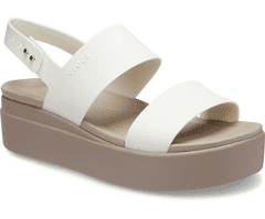 Crocs Brooklyn Low Wedge Sandals pre ženy, 39-40 EU, W9, Sandále, Šlapky, Papuče, Oyster, Béžová, 206453-159