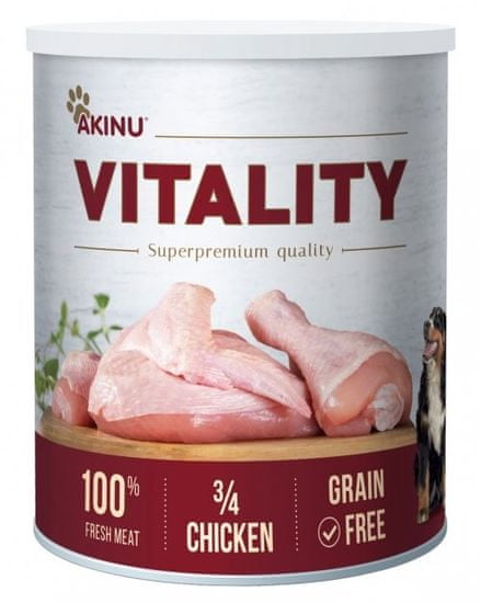 Akinu VITALITY 3/4 kurčaťa pre psov 6 x 800 g