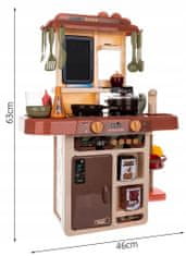 iMex Toys 11468 Detská kuchynka so zvukmi a tečúcou vodou hnedá