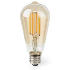 Nedis Múdra žiarovka SmartLife ST64, Wi-Fi, E27, 806 lm, 7 W, Teplá Bílá