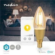 Nedis Múdra žiarovka SmartLife svíčka, Wi-Fi, E14, 470 lm, 4.9 W, Teplá Bílá