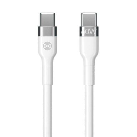 Forever USB kabel Flexible USB-C/ USB-C, 60W, 1m - bílý