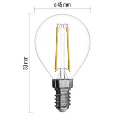 EMOS LED žárovka ZF1200 Filament Mini Globe / E14 / 1,8 W (25 W) / 250 lm / teplá bílá