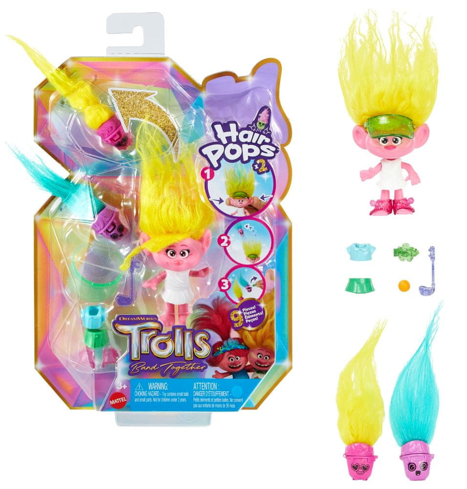 Mattel Trolls Malá bábika Hair pops - Viva HNF02