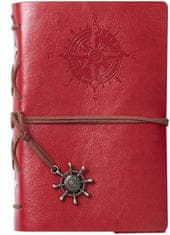 Korbi Stredný diár, cestovateľský zápisník, červený diár, A6