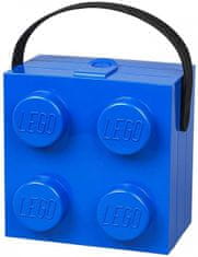 Svačinový box LEGO s rukojetí - modrý