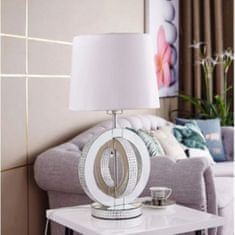 Casa Vital Stolová lampa Glam, 30x23x47 cm, biely luster so skleneným rámom
