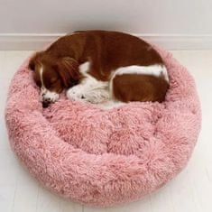 Pohodlný hrejivý relaxačný pelech pre psov a mačky – ružová 60 cm | COMFYDEN