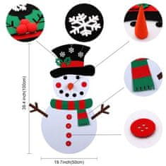 JOJOY® Detský plstený snehuliak s odnímateľnými ozdobami (1 ks snehuliak + ozdoby) | FELTSNOWMAN