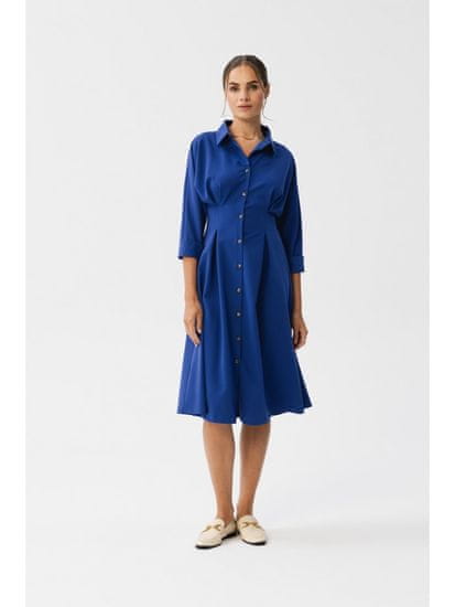 Stylove Dámske košeľové šaty Camedes S351 nevädze modrá