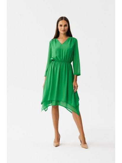 Stylove Dámske asymetrické šaty Spumados S354 svetlo zelená