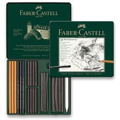 Faber-Castell Uhoľ Pitt Monochrome Charcoal plechová krabička, 24 ks