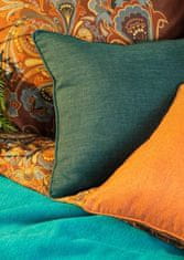 DESIGN 91  Dekoračná zamatová obliečka na vankúš - Morocco, oranžová s okrajom 50 x 50 cm