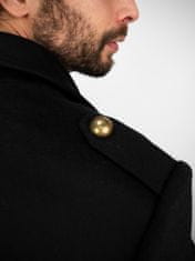 Pánsky vlnený kabát s prímesou kašmíru Emile čierny L