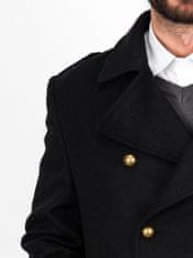 Pánsky vlnený kabát s prímesou kašmíru Emile čierny L