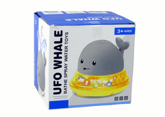 Lean-toys Vodná striekajúca veľryba s podstavcom Kúpacia hračka sivá
