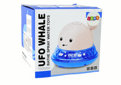 Lean-toys Vodná striekajúca veľryba s podstavcom Hračka na kúpanie biela