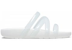 Crocs Splash Glossy Strappy Sandals pre ženy, 39-40 EU, W9, Sandále, Šlapky, Papuče, White, Biela, 208537-100