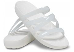 Crocs Splash Glossy Strappy Sandals pre ženy, 38-39 EU, W8, Sandále, Šlapky, Papuče, White, Biela, 208537-100