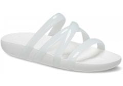 Crocs Splash Glossy Strappy Sandals pre ženy, 37-38 EU, W7, Sandále, Šlapky, Papuče, White, Biela, 208537-100