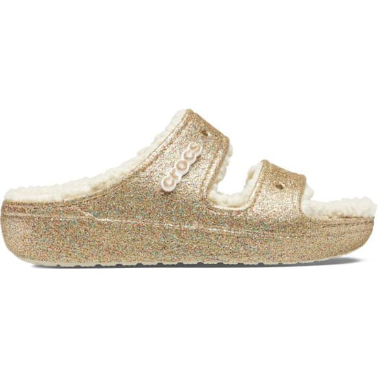 Crocs Classic Cozzzy Glitter Sandals Unisex, 38-39 EU, M6W8, Papuče, Gold/Multi, Zlatá, 208124-93S