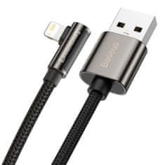 BASEUS Lightning Cable Legend Mobile Game Elbow with 90 degree rotated charging head 2,4A 2m čierna (CALCS-A01)