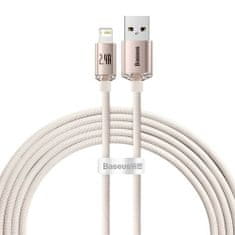 BASEUS Lightning Crystal Shine Cable Series Fast Charging Data Cable 2.4A, 20W, 2m Rose Gold (CAJY001204)