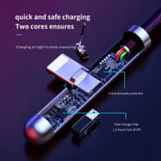 BASEUS Lightning Iridescent Lamp Mobile Game Cable, 2.4A 1m čierna (CAL7C-A01)