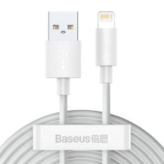 BASEUS Lightning Simple Wisdom cable (2pcs/set) 2.4A 1.5m biela (TZCALZJ-02)