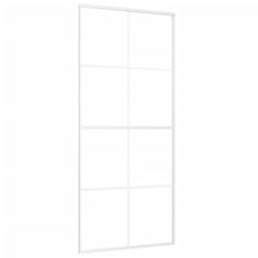 Vidaxl Posuvné dvere ESG sklo a hliník 90x205 cm biele