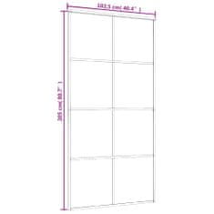 Vidaxl Posuvné dvere ESG sklo a hliník 102,5x205 cm biele